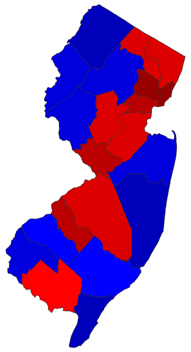 2018 Senatorial General Election - New Jersey Election County Map