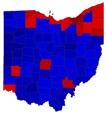 2018 Senatorial General Election - Ohio Election County Map