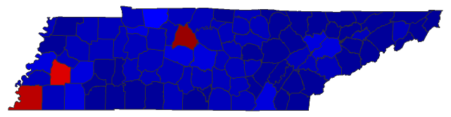 2018 Senatorial General Election - Tennessee Election County Map