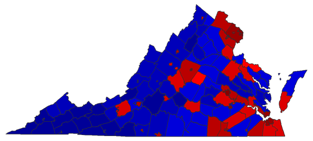 2018 Senatorial General Election - Virginia Election County Map