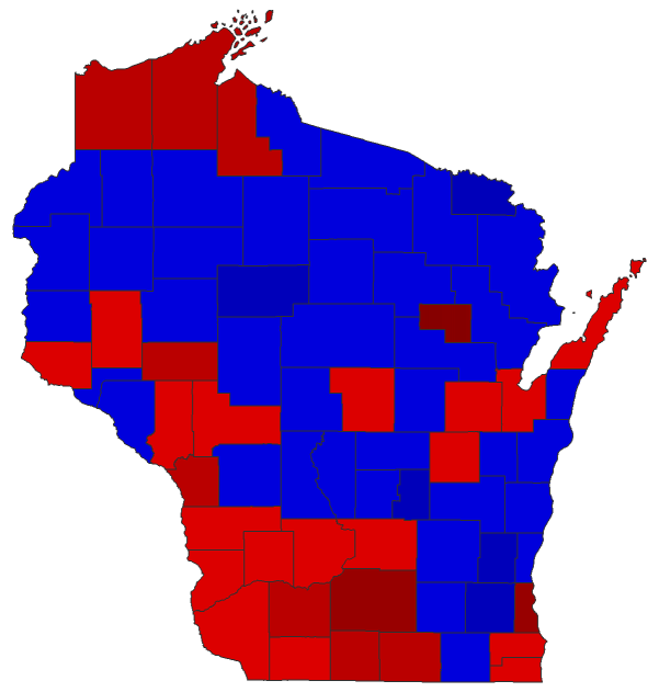 2018 Senatorial General Election - Wisconsin Election County Map