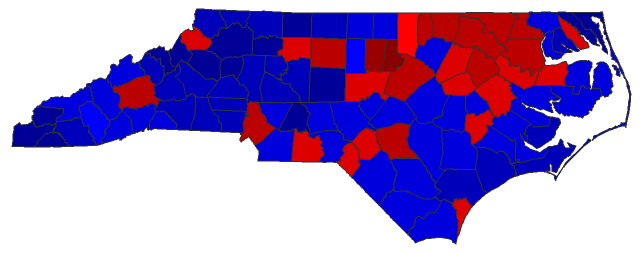 2020 Gubernatorial General Election - North Carolina Election County Map