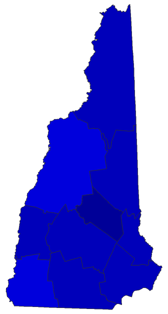 2020 Gubernatorial General Election - New Hampshire Election County Map