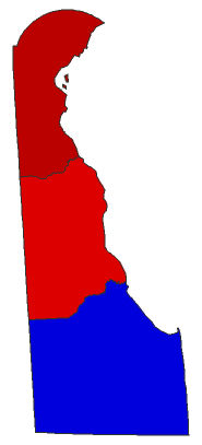 2020 Representative General Election - Delaware Election County Map