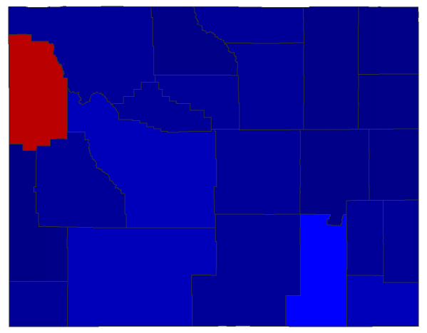 2020 Representative General Election - Wyoming Election County Map