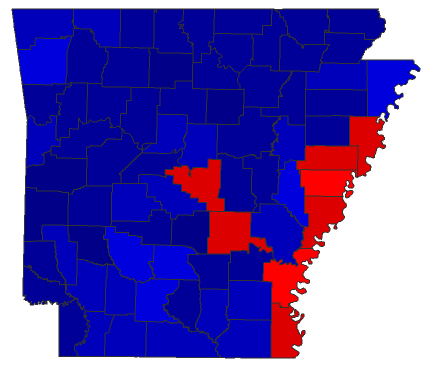 2020 Presidential General Election - Arkansas Election County Map