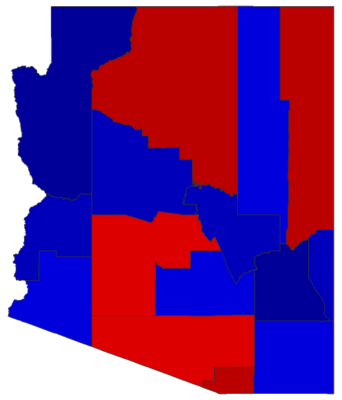 2020 Presidential General Election - Arizona Election County Map