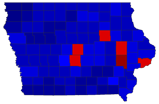 2020 Presidential General Election - Iowa Election County Map