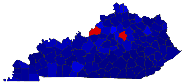 2020 Presidential General Election - Kentucky Election County Map