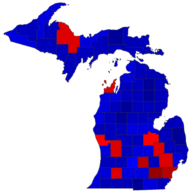 2020 Presidential General Election - Michigan Election County Map