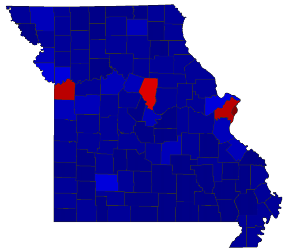 2020 Presidential General Election - Missouri Election County Map