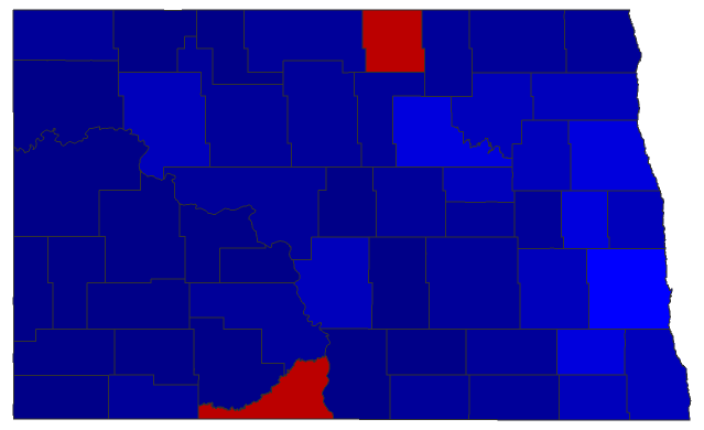 2020 Presidential General Election - North Dakota Election County Map