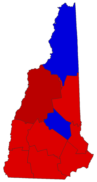 2020 Presidential General Election - New Hampshire Election County Map