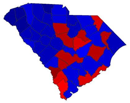 2020 Presidential General Election - South Carolina Election County Map