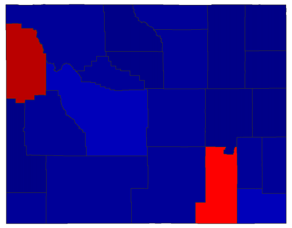 2020 Presidential General Election - Wyoming Election County Map