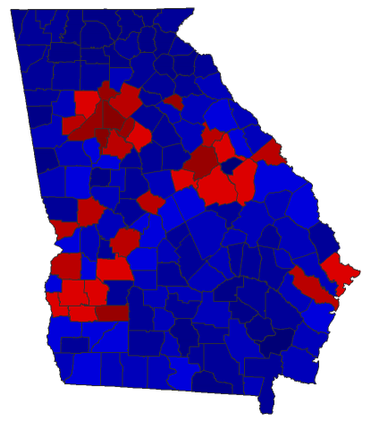 2020 Senatorial General Election - Georgia Election County Map