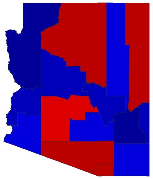 2022 Gubernatorial General Election - Arizona Election County Map