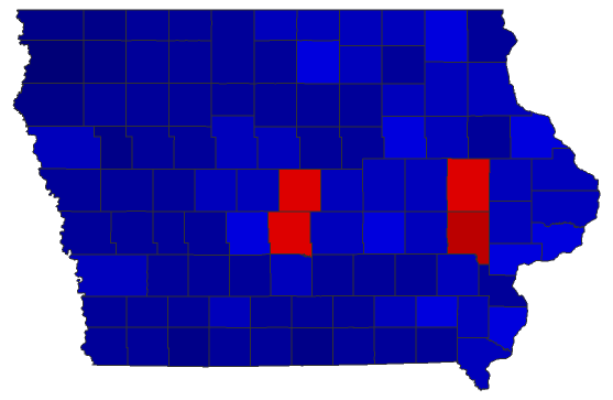 2022 Gubernatorial General Election - Iowa Election County Map
