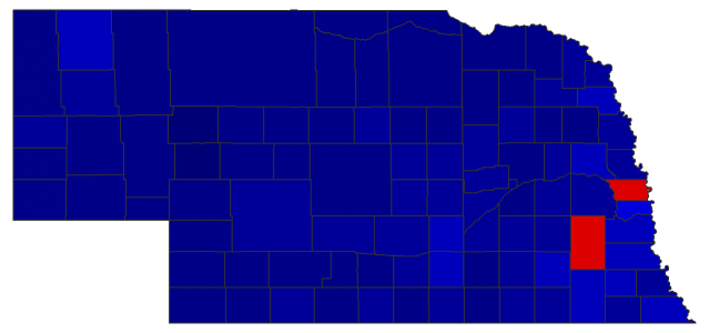 2022 Gubernatorial General Election - Nebraska Election County Map