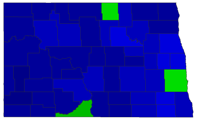 2022 Representative General Election - North Dakota Election County Map
