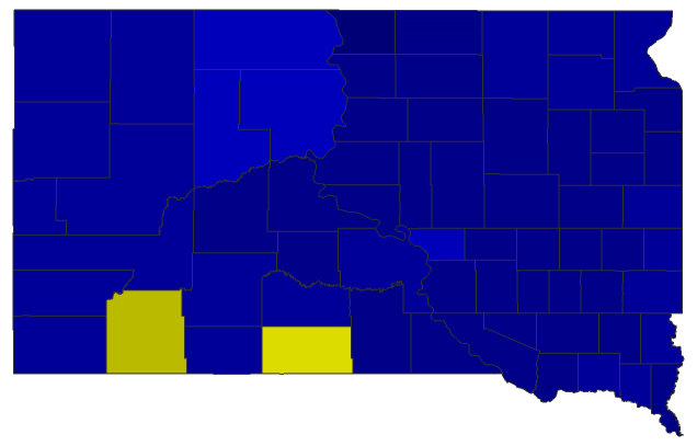 2022 Representative General Election - South Dakota Election County Map