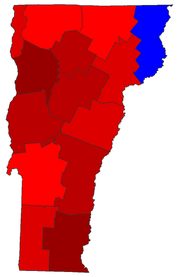 2022 Representative General Election - Vermont Election County Map