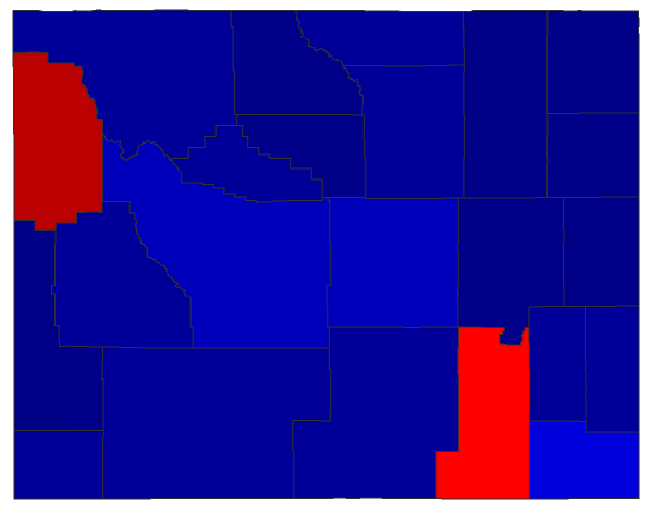 2022 Representative General Election - Wyoming Election County Map