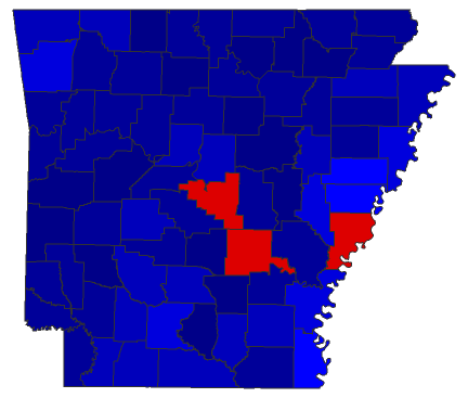 2022 Senatorial General Election - Arkansas Election County Map
