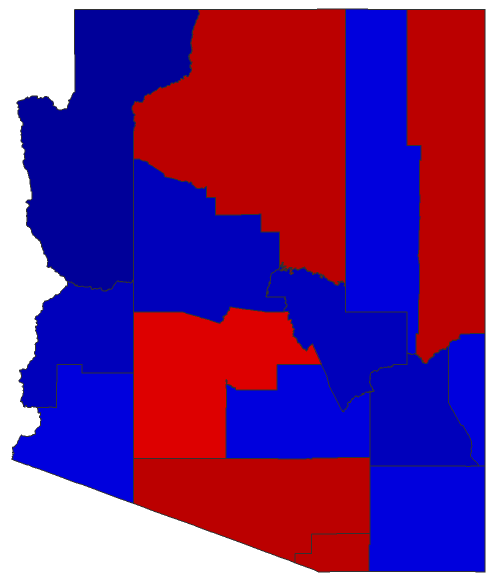 2022 Senatorial General Election - Arizona Election County Map