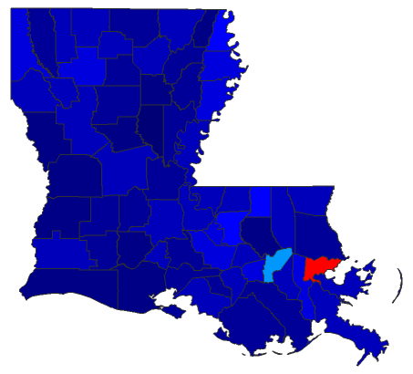 2022 Senatorial General Election - Louisiana Election County Map