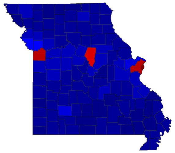 2022 Senatorial General Election - Missouri Election County Map