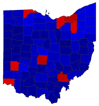 2022 Senatorial General Election - Ohio Election County Map