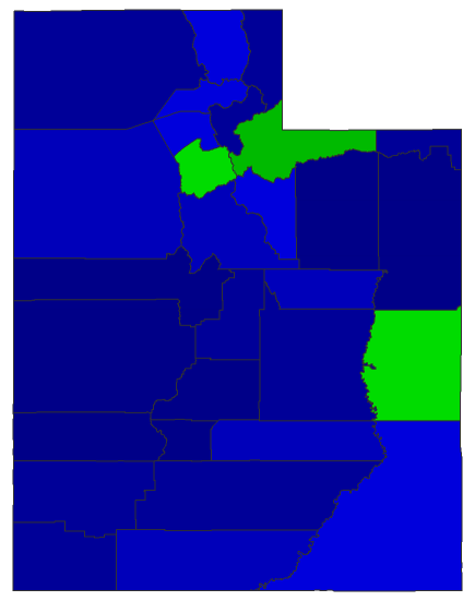 2022 Senatorial General Election - Utah Election County Map