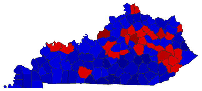 2023 Gubernatorial General Election - Kentucky Election County Map