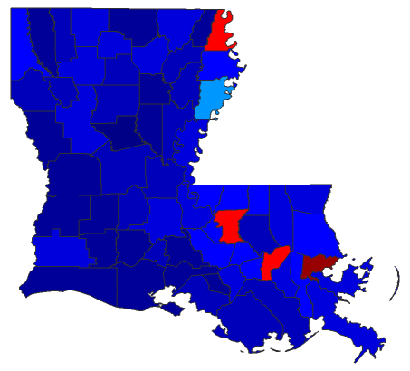 2023 Gubernatorial General Election - Louisiana Election County Map