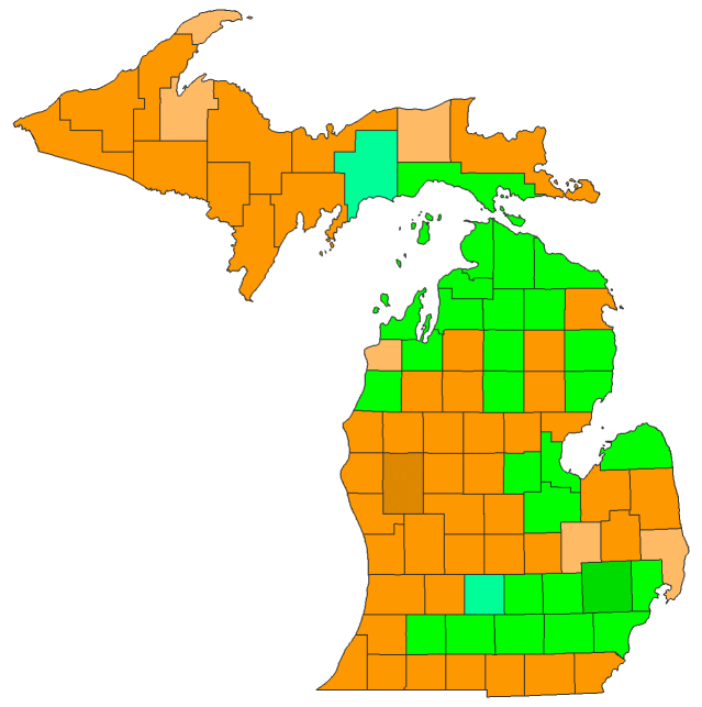 2012 Presidential Republican Primary - Michigan Election County Map