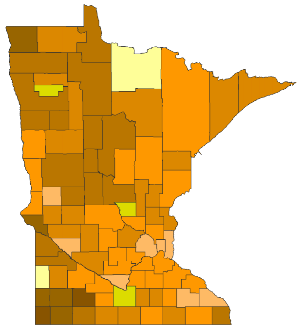 2012 Presidential Republican Caucus - Minnesota Election County Map