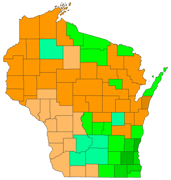 2012 Presidential Republican Primary - Wisconsin Election County Map