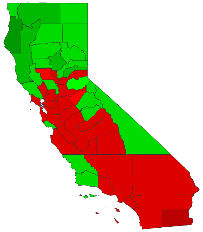 2016 Presidential Democratic Primary - California Election County Map