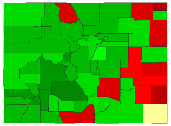 2016 Presidential Democratic Caucus - Colorado Election County Map