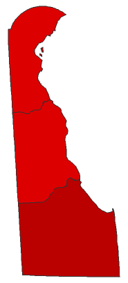 2016 Presidential Democratic Primary - Delaware Election County Map