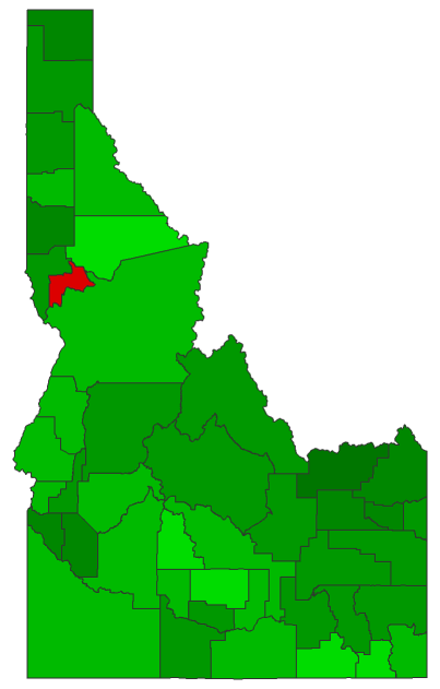 2016 Presidential Democratic Caucus - Idaho Election County Map