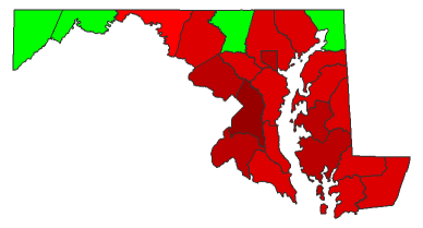 2016 Presidential Democratic Primary - Maryland Election County Map