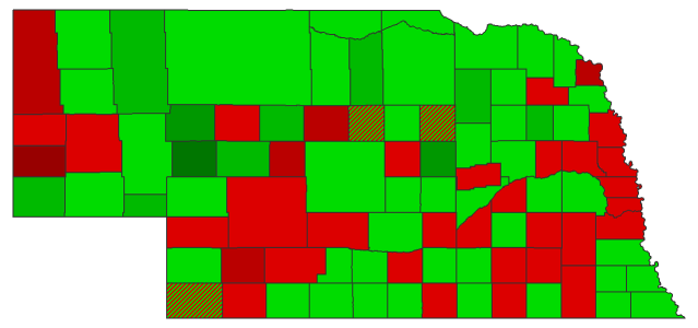 2016 Presidential Democratic Primary - Nebraska Election County Map