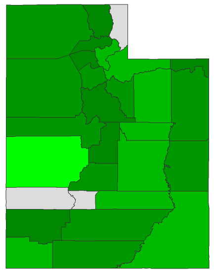 2016 Presidential Democratic Caucus - Utah Election County Map
