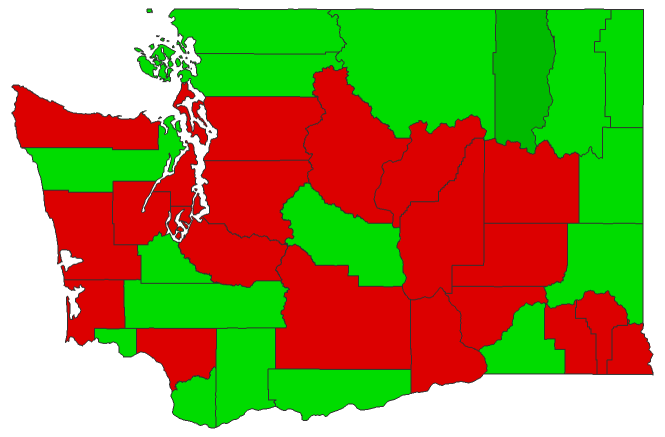 2016 Presidential Democratic Primary - Washington Election County Map