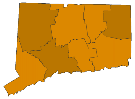 2016 Presidential Republican Primary - Connecticut Election County Map