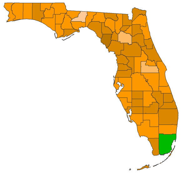 2016 Presidential Republican Primary - Florida Election County Map