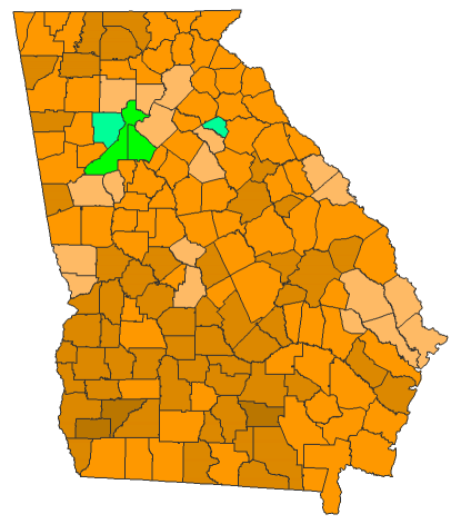 2016 Presidential Republican Primary - Georgia Election County Map