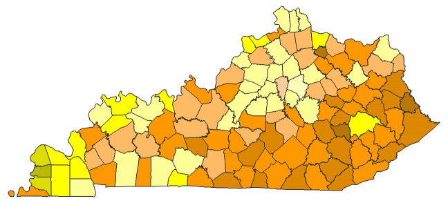 2016 Presidential Republican Caucus - Kentucky Election County Map